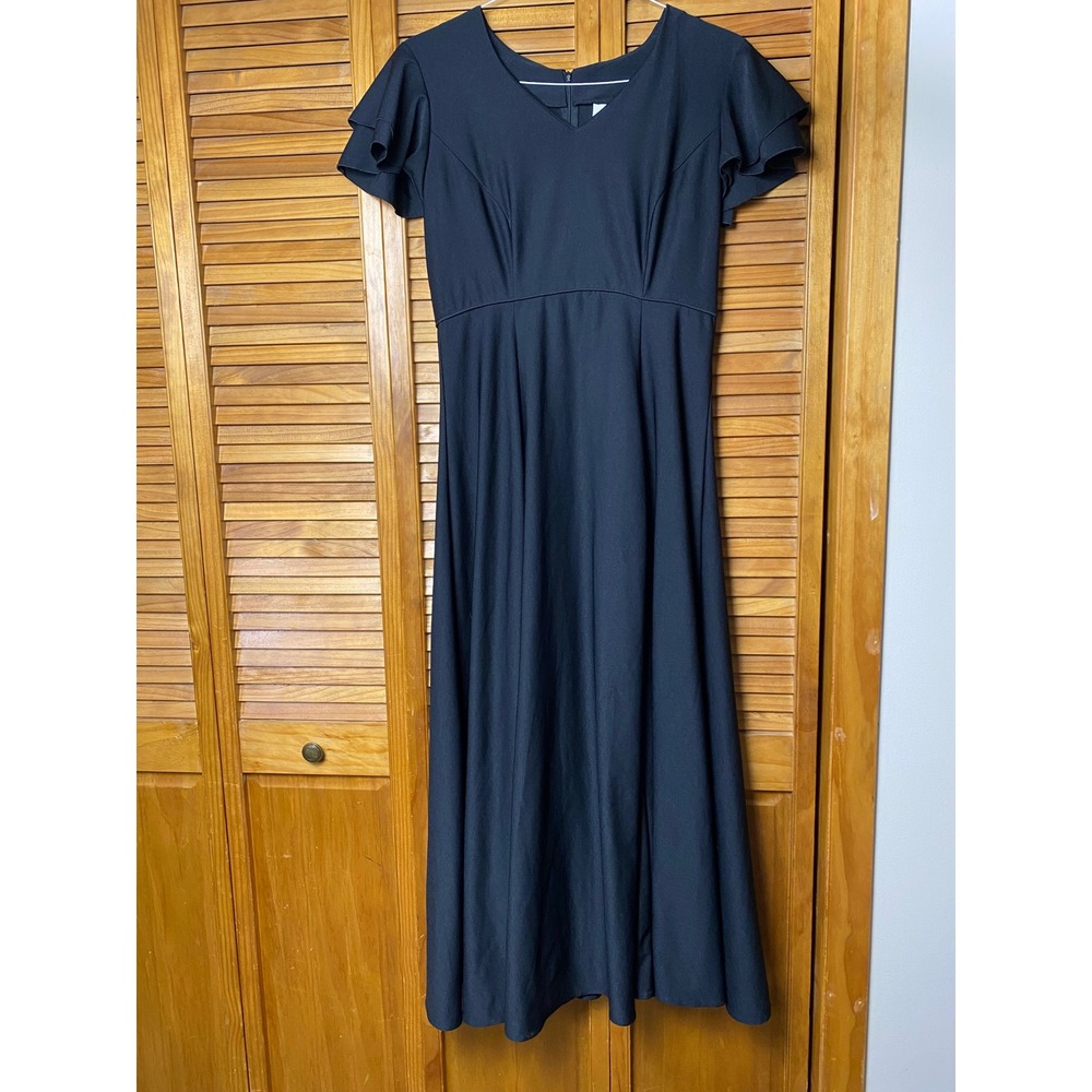 Southeastern Performance Apparel Corelli Dress Black Flutter Sleeve Maxi Gown 12
